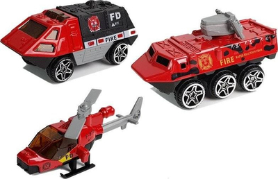 Lodër kamion zjarrfikës Powerex Foldable Parking Fire Brigade Base, pistë parkimi, drita edhe zhurma, i kuq me të bardhë