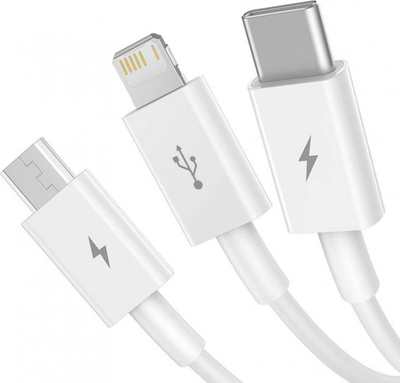Kabllo Baseus Superior Series USB në M Lightning USB C, 0.5m, 3.5A, e bardhë