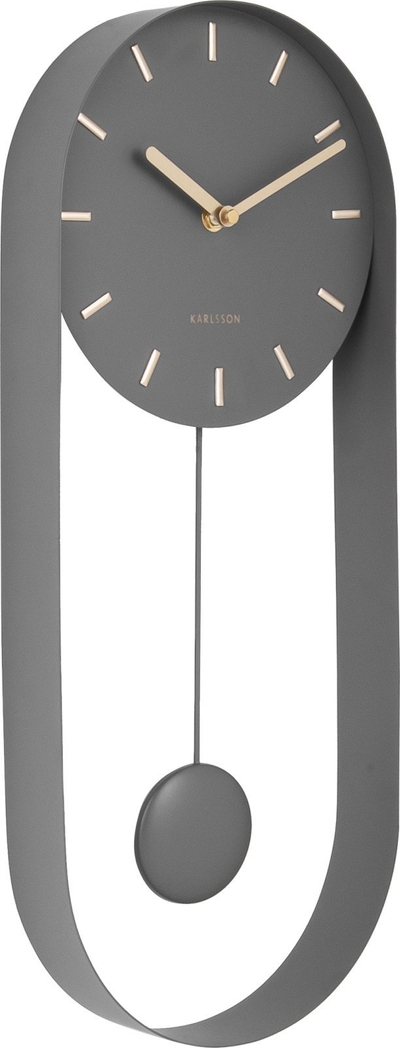Orë muri me pendul Karlsson KA5822GY, kuarc, gri mat