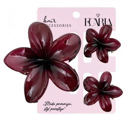Set kapëse flokësh Nailshop SP429, 3 në 1, me lule, me shumë ngjyra