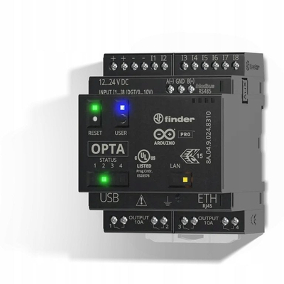 Rele logjike Finder OPTA Lite 8A.04.9.024.8300, 12–24V DC, Modbus RS485 LAN, e zezë