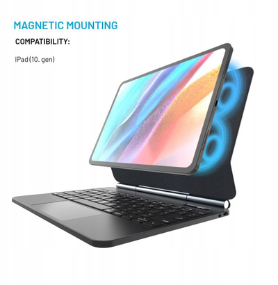 Навлака за тастатура FIXED Typee за Apple iPad 10.9" генерација 10, Bluetooth, USB C, црна
