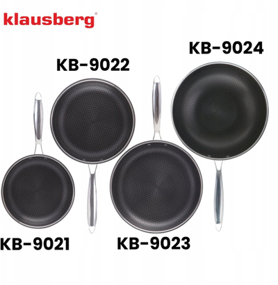 Tigan wok Klausberg KB-9024, 28cm, çelik inox, ngjyrë çeliku