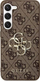 Mbulesë telefoni Guess 4G Metal Logo për Samsung Galaxy S24, PU, ngjyrë kafe