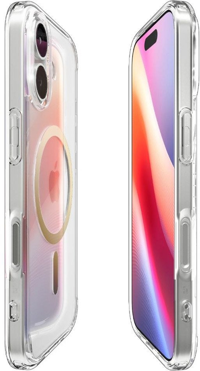 Mbulesë telefoni Spigen Ultra Hybrid MagSafe për iPhone 17, transparente, kornizë ari