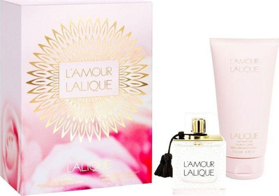 Set dhurate Lalique LAmour, parfum femrash 30 ml, locion trupi 150 ml