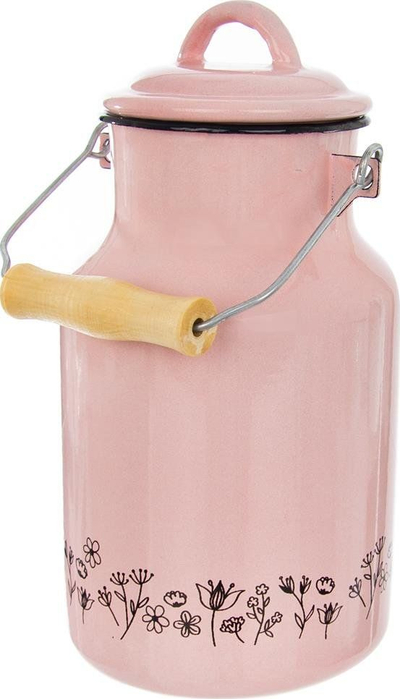 Enë qumështi Orion Meadow, çelik i emailuar, 2 L, rozë