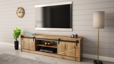 Kredencë TV Cama Meble Granero, PAL MDF, 35x56.7x200cm, dru lisi kafe