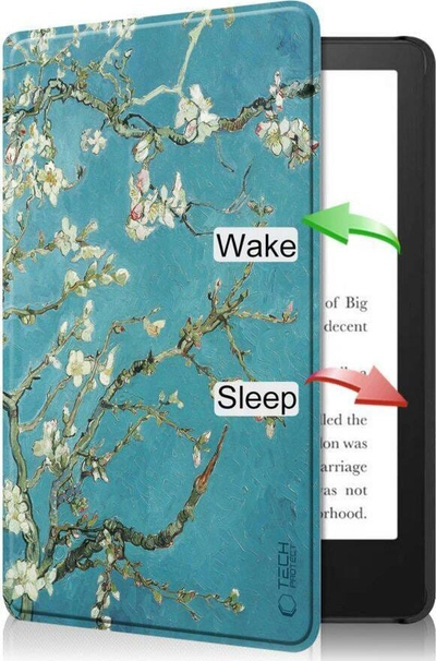 Навлака Tech-Protect Smartcase за Kindle Paperwhite 6 Colorsoft Signature, smart wake, црна