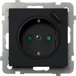 Prizë Schuko Ospel Sonata, me karikues USB, e zezë