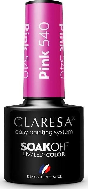 Llak xheli për thonj Claresa Soak Off Pink 540, UV LED, 5g, rozë