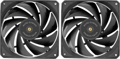 Ventilator kase Mars Gaming MF-NCLX2, 120mm, set 2 copë, i zi