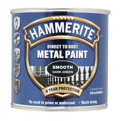 Bojë metalike Hammerite Smooth Dark Green, 250ml, jeshile satinë