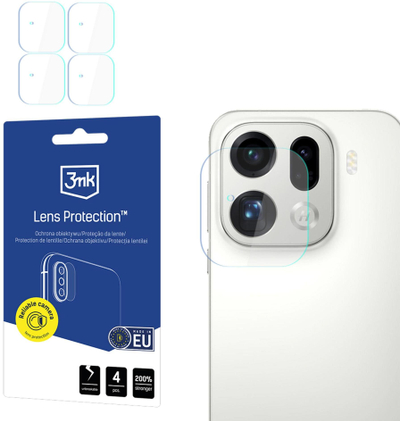 Mbrojtës kamere 3MK Lens Protection për Oppo Find X9 Pro Ultra, xham hibrid, 4 copë, transparent