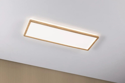 Panel drite tavan LED Paulmann Atria Shine, 22W, dritë e ngrohtë, kornizë dru natyral