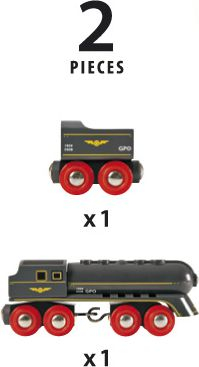 Lodër tren druri BRIO Speedy Bullet Train, pezullim i pavarur, shumëngjyrëshe