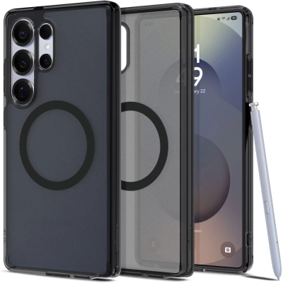 Mbrojtëse telefoni Spigen Ultra Hybrid MagFit, për Samsung Galaxy S25 Ultra, transparente, e zezë