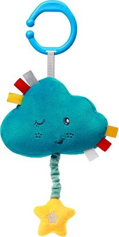 Varëse muzikore për bebe BabyOno Lullaby Cloud, me C-ring, lodër pelushi, shumëngjyrëshe