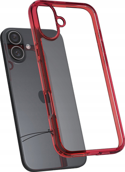 Kapak telefoni Spigen Ultra Hybrid, për iPhone 16, i tejdukshëm Red Crystal