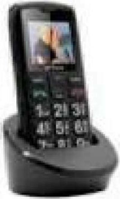 Telefoni Artfone për të moshuar, me butona të mëdhenj, me bazë karikimi, i zi