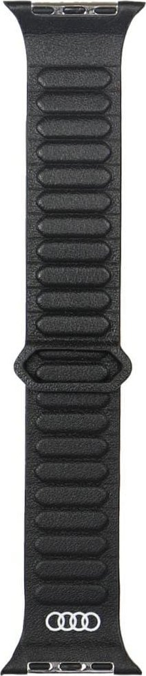 Ремче за паметен часовник со јаболко со логото на Ауди од природна кожа, 44/45/46/49 mm, природна кожа, црно