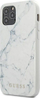 Futrollë telefoni Guess Hard Case Marble për iPhone 12 mini, plastike e fortë, mermer, e bardhë