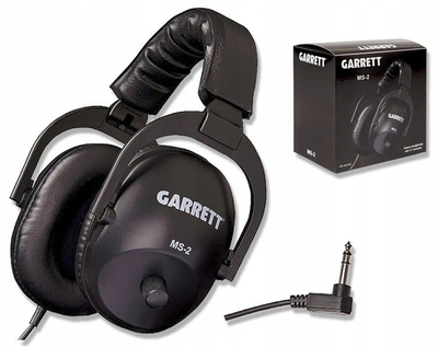 Kufje mbi vesh Garrett MS-2, me kabllo spiral, me kontroll volumit, të zeza