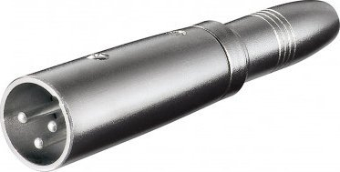 Adapter audio Wentronic Goobay, XLR 3 pin mashkull në 6.35 mm mono femër, argjendtë