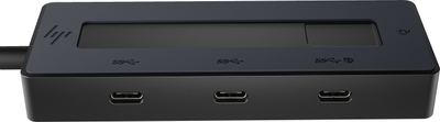 USB C хаб HP 4K мултипорт, поддршка за 4K видео, порта за полнење, сива
