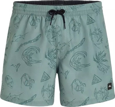 Shorce noti për burra O'Neill Mix&amp;Match Cali Print 15", mikrofibër, tharje e shpejtë, jeshile me print