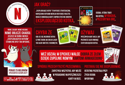Loja me letra Rebel Exploding Kittens Good vs Evil, 55 letra, për 2 5 lojtarë, shumëngjyrëshe