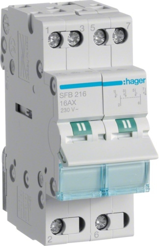 Ndërprerës modular Hager, 2 pole, 16 A