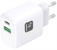 Karikues USB Techly 18W USB A, 20W USB C GaN, i bardhë