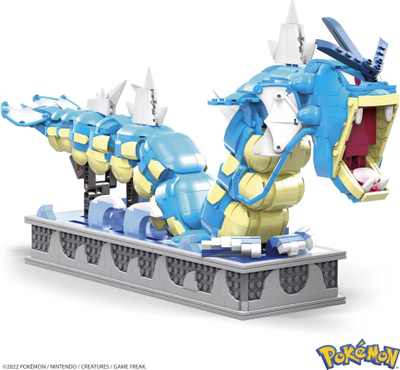 Set ndërtimi MEGA Pokemon Motion Gyarados, 2186 copa, model mekanik, blu