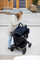 Shportë portative për bebe Voksi Carry Me, dyshek pambuk organik, e papërshkueshme nga uji, Black Leaf