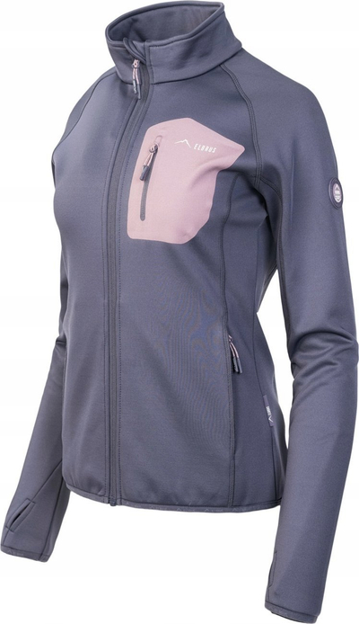 Bluza sportive Elbrus Nomi W, mikrofleece, me zinxhir të plotë, gri