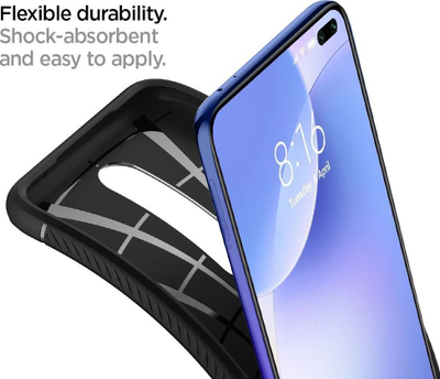 Mbulesë telefoni Spigen Rugged Armor, për Xiaomi Redmi K30, silikone, e zezë