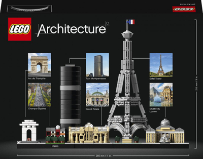 Set LEGO Architecture 21044 Paris, model për zbukurim, skyline i qytetit, shumëngjyrësh