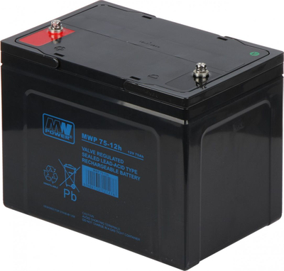Bateri AGM MW Power MWP 75-12H, 12V, 75Ah, e zezë