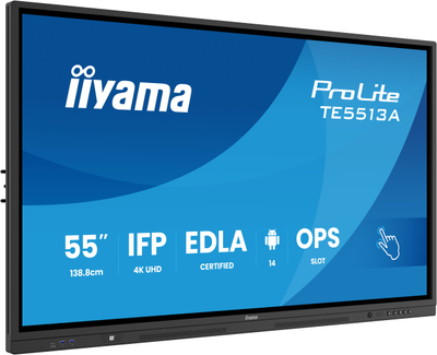 Ekran interaktiv Iiyama TE6513A B1AG, 65\", 4K Ultra HD, i zi