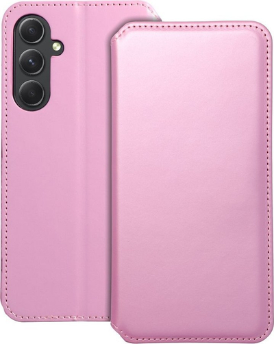 Këllëf-portofol Dual Pocket për Samsung Galaxy A54 5G, me 2 xhepa, lëkurë ekologjike, rozë