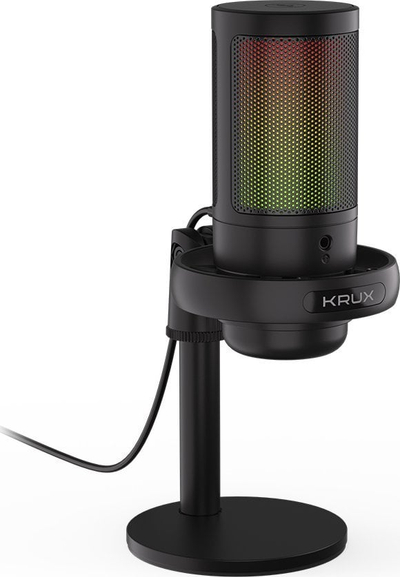 Mikrofon tavoline Krux Epic 1000S KRXC007, USB C, me RGB, i zi