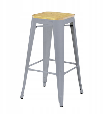 Karrige bar Nuforma Loft, 77cm, metal dru, argjendi