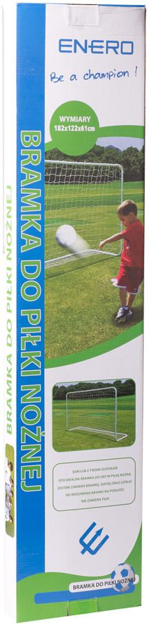 Portë futbolli Enero, me rrjetë, 1.82x1.22x0.61m, e bardhë
