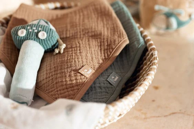 Perparese Muslin - Sea Green/Biscuit - 2 Pack