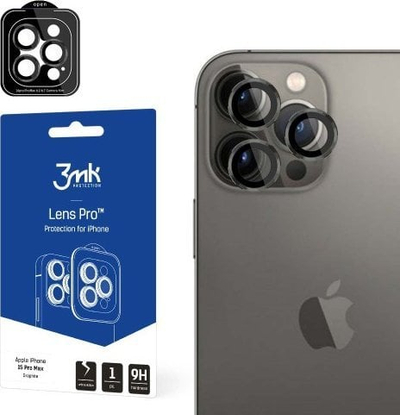 Mbrojtëse xhami për kamerë 3MK Lens Protection Pro për iPhone 15 Plus 6.7\", grafit
