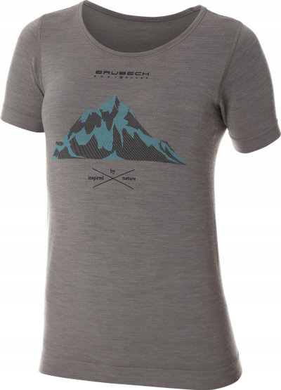 Bluzë termike gocash Brubeck Outdoor Wool, merino, me mëngë të shkurtra, gri