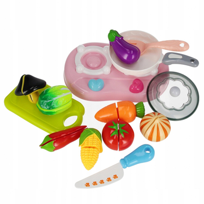 Set lodrash Mega Creative Fruits Vegetables for Cutting, perime dhe fruta, prerje me thikë plastike, shumëngjyrëshe