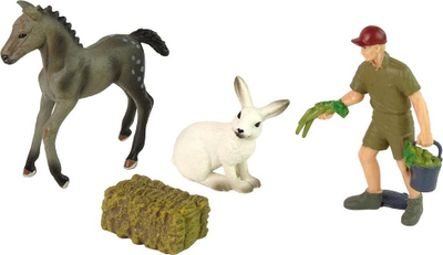 Set lodrash figurina ferme, kal gri, lepur, fermer
