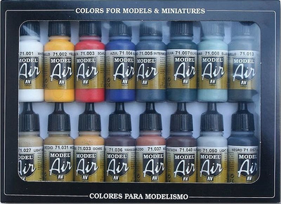 Set boje akrilike për modele Vallejo WWII Allied Model Air 71.180, 16 copë, 17 ml